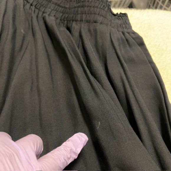 Vintage CYGNE Design Womens Black Elastic Waste Flowy Midi Skirt Rayon Sz SM - Picture 9 of 12